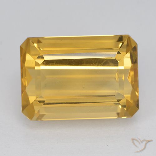8.07ct Natürlicher Mittleres Gold Citrin, Smaragdschliff, VVS-VS