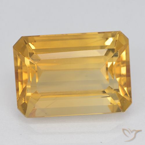 7.30ct Natürlicher Golden Citrin, Smaragdschliff, VVS-VS