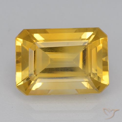 6.94ct Natürlicher gold-orange Citrin, Smaragdschliff, VVS-VS