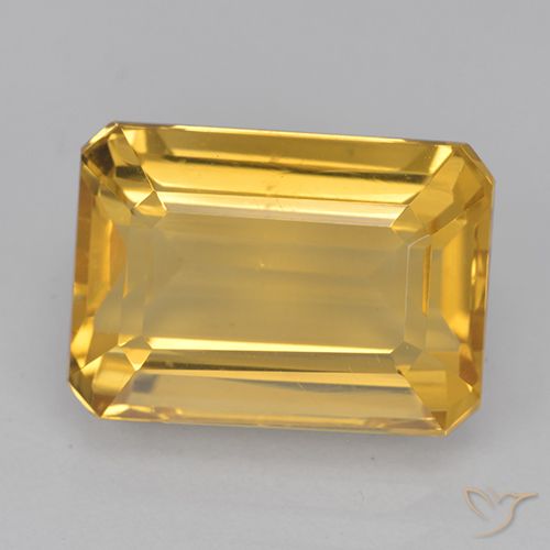 8.50ct Natürlicher Mittelgold Citrin, Smaragdschliff, VVS-VS