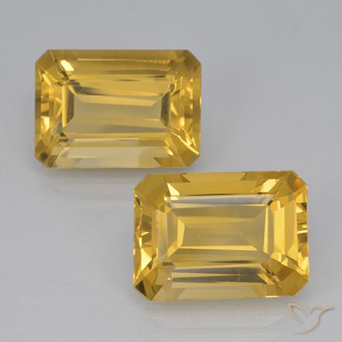 14.82ctw Natürlicher Helles Gold Citrin, Smaragdschliff, VVS