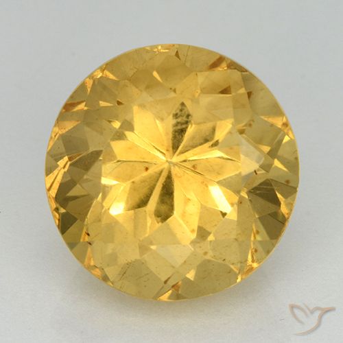 6.95ct Natürlicher Mittelgold Citrin, Runden, VVS-VS