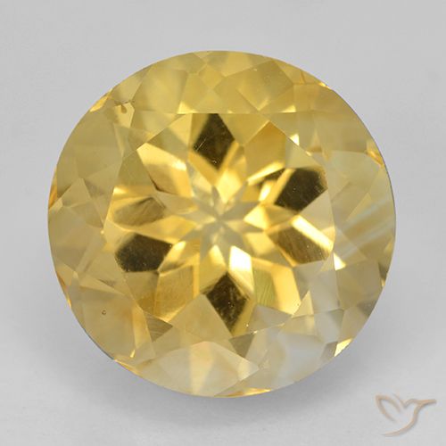 5.93ct Natürlicher Golden Citrin, Runden, VVS-VS