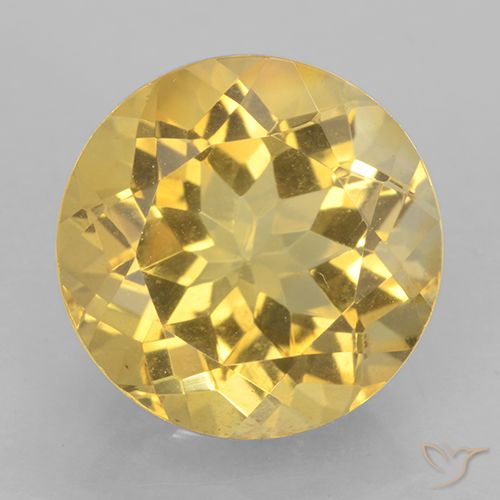 6.14ct Natürlicher Helles Gold-Gelb Citrin, Runden, VVS