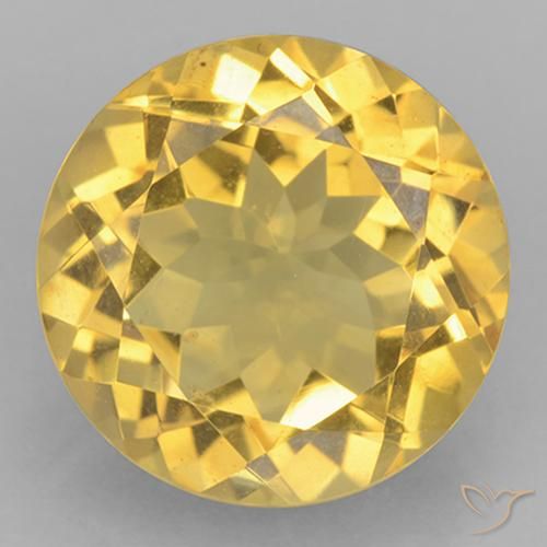 5.88ct Natürlicher Helles Gold-Gelb Citrin, Runden, VVS