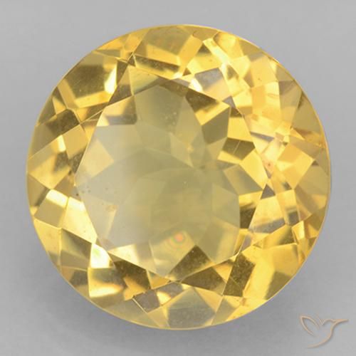 9,17 ctw natürlicher Helles Gold-Gelb Citrin, Runden, VVS