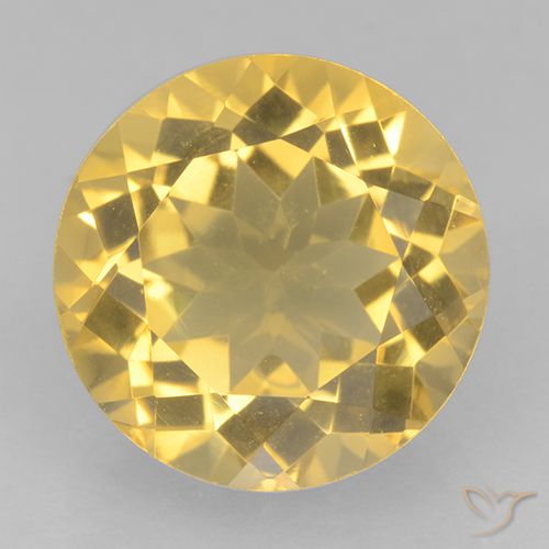 5.84ct Natürlicher Golden Citrin, Runden, VVS