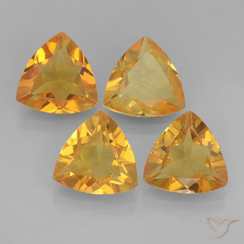 6.92ctw Natürlicher Tiefes Orange-Gold Citrin, Trillion, VVS-VS