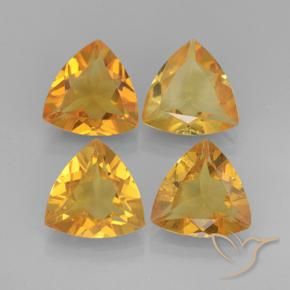 6.92 ct natürliche Tiefes Orange-Gold Citrin-Edelsteine, Trillion, VVS-VS