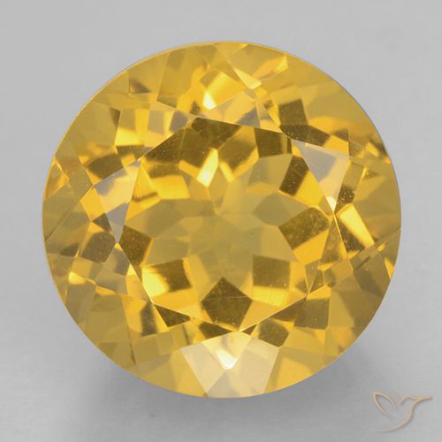 6.39ct Natürlicher Mittleres Gold Citrin, Runden, VVS