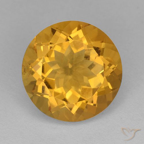 6.21ct Natürlicher Tiefes Goldorange Citrin, Runden, VVS