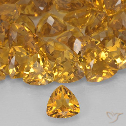 0.68ct Natürlicher Dunkelgolden Citrin, Trillion, VVS-VS