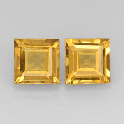 4.54ctw Natürlicher Dunkelgolden Citrin, Quadrat, VVS-VS