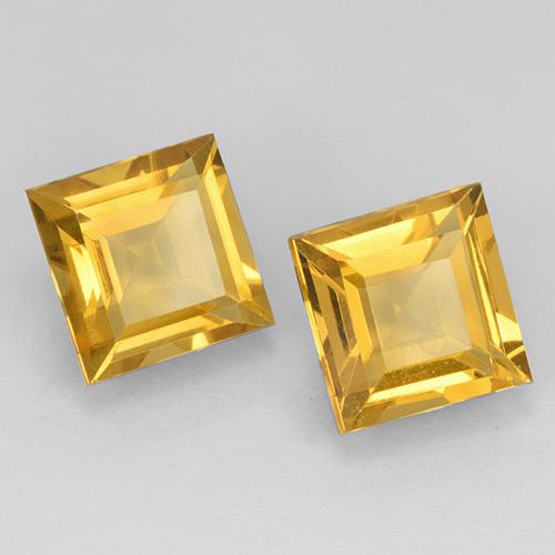 4.54 ct natürliche Dunkelgolden Citrin-Edelsteine, Quadrat, VVS-VS