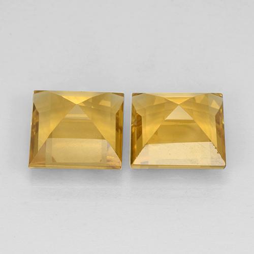 4.54 ct natürliche Dunkelgolden Citrin-Edelsteine, Quadrat, VVS-VS