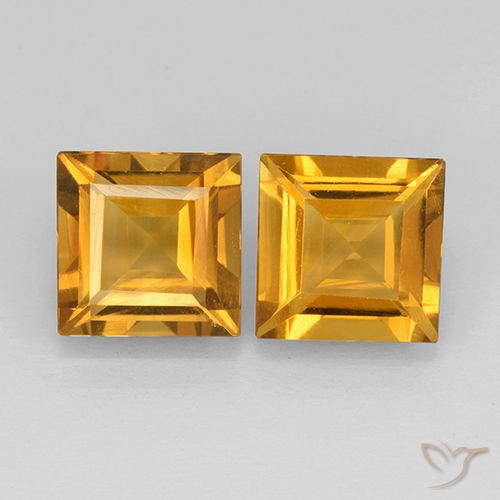 4.12ctw Natürlicher Dunkelgolden Citrin, Quadrat, VVS-VS