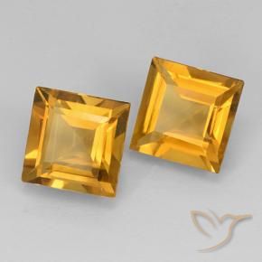 4.12 ct natürliche Dunkelgolden Citrin-Edelsteine, Quadrat, VVS-VS