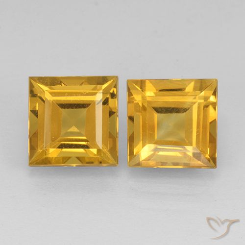 4.68ctw Natürlicher Tiefes Goldorange Citrin, Quadrat, VVS-VS