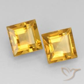 4.68 ct natürliche Tiefes Goldorange Citrin-Edelsteine, Quadrat, VVS-VS