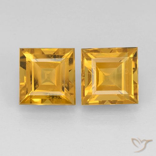 4.70ctw Natürlicher Dunkelgolden Citrin, Quadrat, VVS-VS