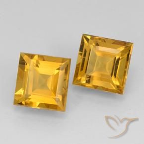 4.70 ct natürliche Dunkelgolden Citrin-Edelsteine, Quadrat, VVS-VS