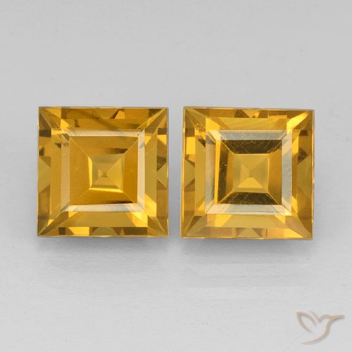 5.00ctw Natürlicher Dunkelgolden Citrin, Quadrat, VVS-VS