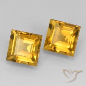 5.00 ct natürliche Dunkelgolden Citrin-Edelsteine, Quadrat, VVS-VS