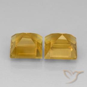 5.00 ct natürliche Dunkelgolden Citrin-Edelsteine, Quadrat, VVS-VS