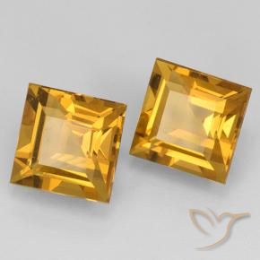 5.20 ct natürliche Dunkelgolden Citrin-Edelsteine, Quadrat, VVS-VS