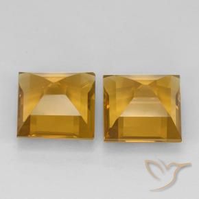 5.20 ct natürliche Dunkelgolden Citrin-Edelsteine, Quadrat, VVS-VS