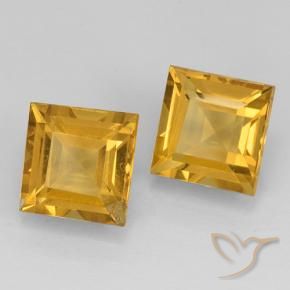 4.64 ct natürliche Tiefes Goldorange Citrin-Edelsteine, Quadrat, VVS-VS