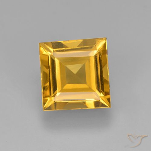 2.12ct Natürlicher Dunkelgolden Citrin, Quadrat, VVS-VS