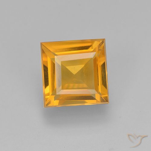 1.78ct Natürlicher Tiefes Orange-Gold Citrin, Quadrat, VVS-VS