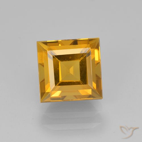 2.14ct Natürlicher Dunkelgolden Citrin, Quadrat, VVS