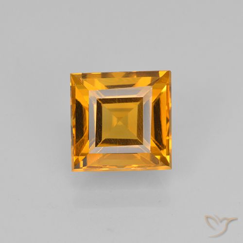 1.97ct Natürlicher Dunkelorange Citrin, Quadrat, VVS-VS