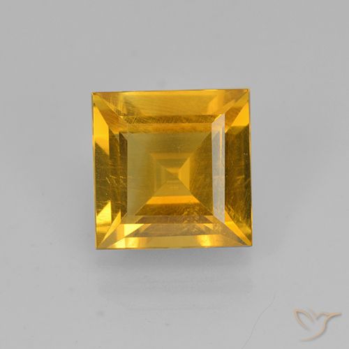 1.90ct Natürlicher Dunkelgolden Citrin, Quadrat, VVS-VS