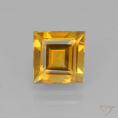 1.91ct Natürlicher Dunkelgolden Citrin, Quadrat, VVS-VS