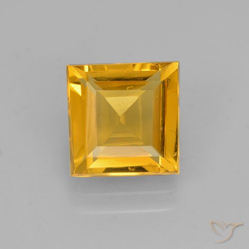 1.87ct Natürlicher Dunkelgolden Citrin, Quadrat, VVS