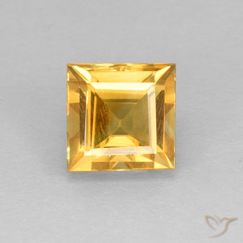2.15ct Natürlicher Helles Gold Citrin, Quadrat, VVS-VS