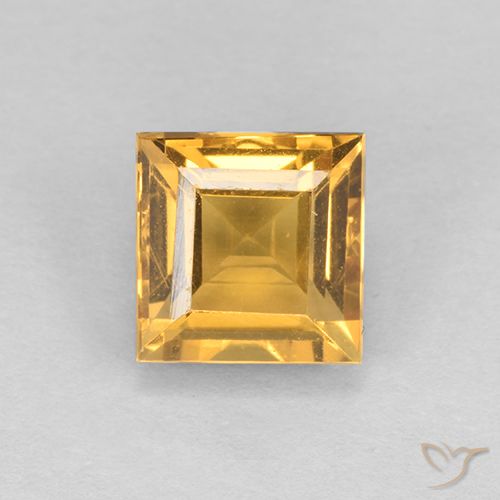 2.17ct Natürlicher Tiefes Goldorange Citrin, Quadrat, VVS-VS