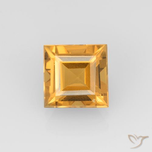 2.27ct Natürlicher Mittel-Helles Orange-Gold Citrin, Quadrat, VVS