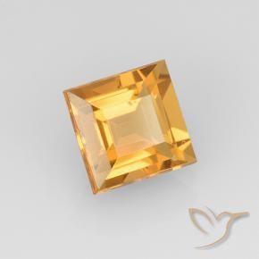 9,17 ctw natürlicher Mittel-Helles Orange-Gold Citrin, Quadrat, VVS