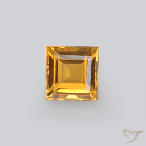 2.20ct Natürlicher Tiefes Goldorange Citrin, Quadrat, VVS