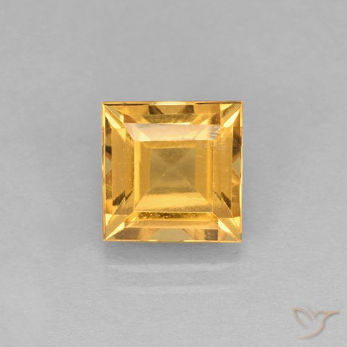 2.59ct Natürlicher Mittel-Helles Orange-Gold Citrin, Quadrat, VVS-VS
