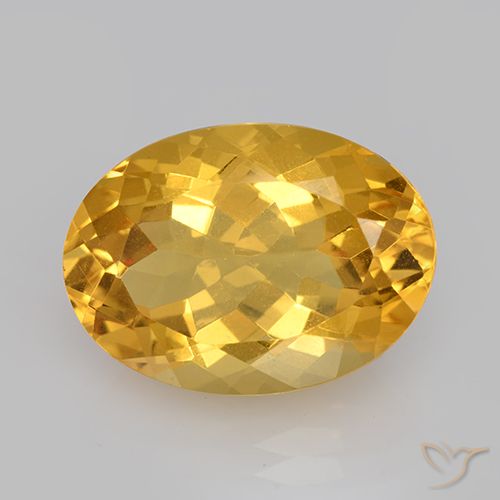 11.93ct Natürlicher Dunkelgolden Citrin, Oval, VVS-VS
