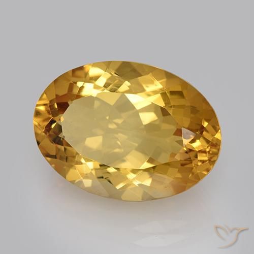 9,17 ctw natürlicher Tiefes Goldorange Citrin, Oval, VVS