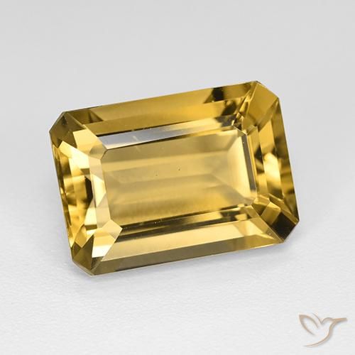 7.46ct Natürlicher Golden Citrin, Smaragdschliff, VVS