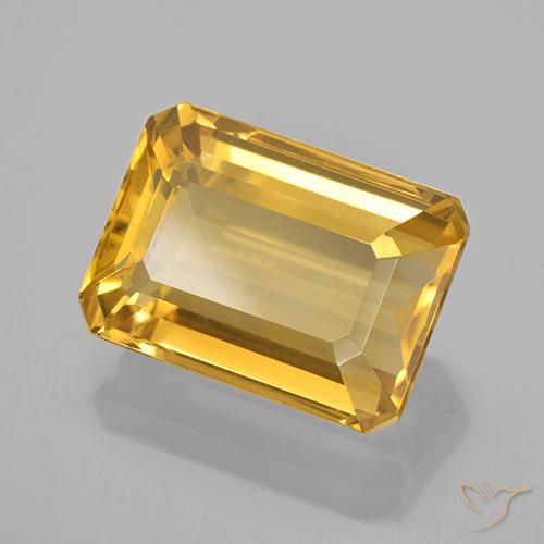 9,17 ctw natürlicher Mittelgold Citrin, Oktagonschliff, VVS