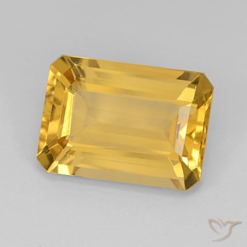 9,17 ctw natürlicher Mittelgold Citrin, Oktagonschliff, VVS