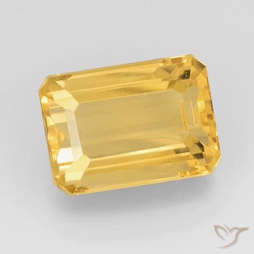8.25ct Natürlicher Helles Gold Citrin, Smaragdschliff, VVS